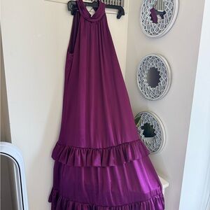 Halogen maxi ruffled Purple Dress XS
